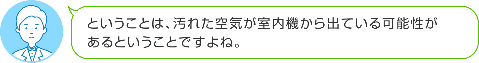 ということは、汚れた空気が室内機から出ている可能性があるということですよね。